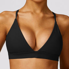 Fashion Thread Quick - Drying Yoga Bra Beauty Back Workout Clothes Women Sexy Outerwear Tight Sports Underwear with Chest Pad - SHOWLU FASHION STORE