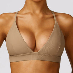 Fashion Thread Quick - Drying Yoga Bra Beauty Back Workout Clothes Women Sexy Outerwear Tight Sports Underwear with Chest Pad - SHOWLU FASHION STORE
