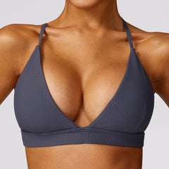 Fashion Thread Quick - Drying Yoga Bra Beauty Back Workout Clothes Women Sexy Outerwear Tight Sports Underwear with Chest Pad - SHOWLU FASHION STORE