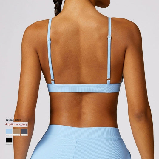 Fashion Thread Quick - Drying Yoga Bra Beauty Back Workout Clothes Women Sexy Outerwear Tight Sports Underwear with Chest Pad - SHOWLU FASHION STORE
