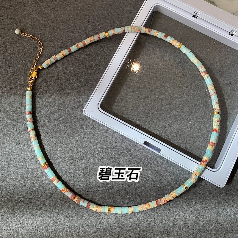 Fashion Turquoise Star Moon Necklace Women's Light Luxury Minority Vintage Gold Coin Non - Fading Pendant Twin Clavicle Necklace - SHOWLU FASHION STORE