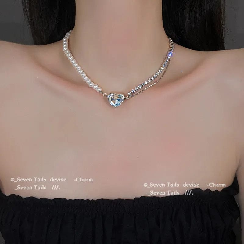Fashion Unique Design Elegant and Exquisite Double - layer Pearl Love Pendant Necklace Women Jewelry Wedding Party Premium Gift - SHOWLU FASHION STORE