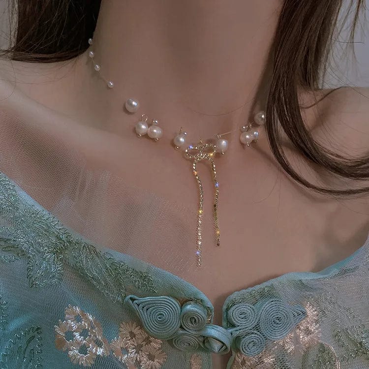 Fashion Unique Design Elegant and Exquisite Double - layer Pearl Love Pendant Necklace Women Jewelry Wedding Party Premium Gift - SHOWLU FASHION STORE