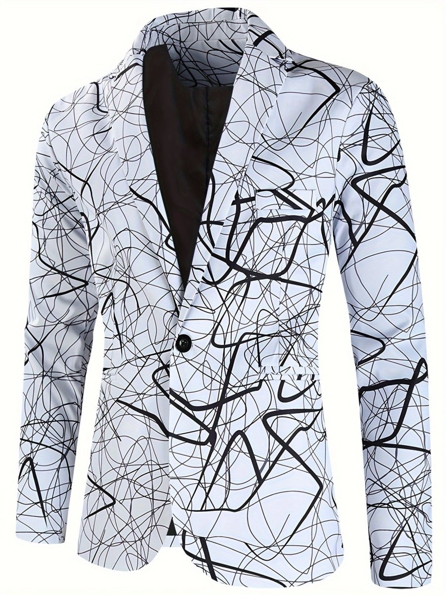 Fashionable Casual Digital Printed Suit Set for Men - 2 - Piece Set with Jacket and Pants - SHOWLU FASHION STORE