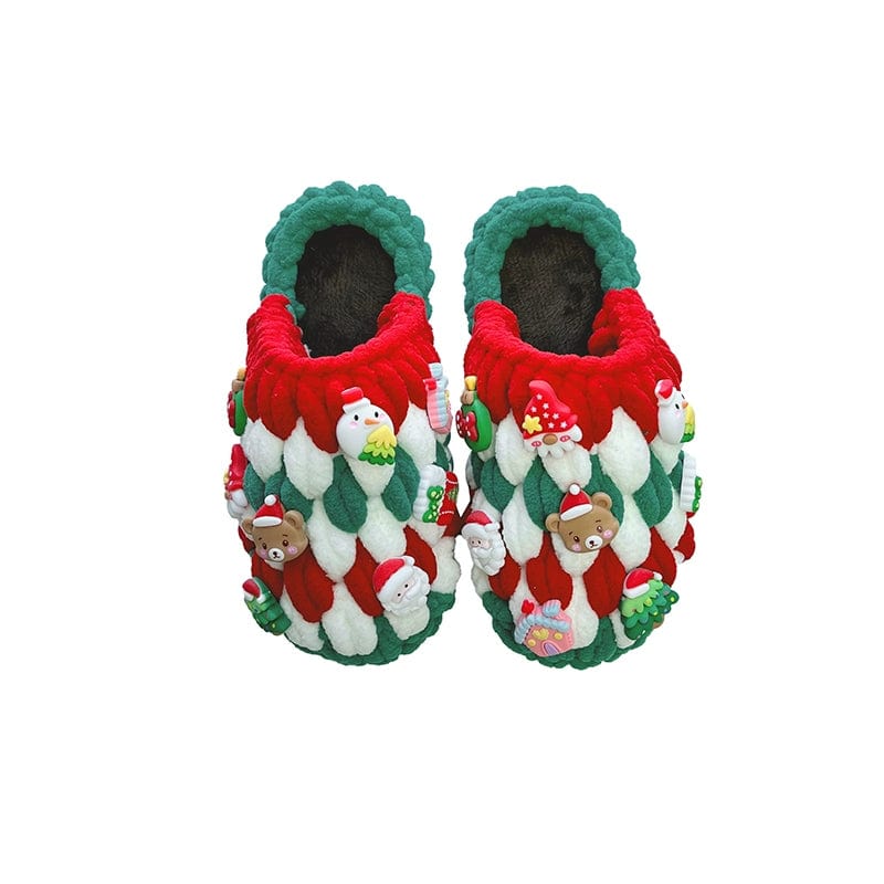 Fat Glass Ball Hand - Made Children's Hand - Woven Crochet Self - Woven Christmas Slippers Thick Ice Bar Wool DIY Material Package - SHOWLU FASHION STORE