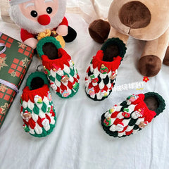 Fat Glass Ball Hand - Made Children's Hand - Woven Crochet Self - Woven Christmas Slippers Thick Ice Bar Wool DIY Material Package - SHOWLU FASHION STORE