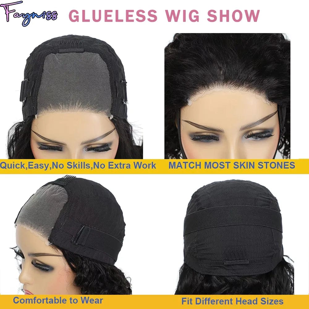 Fayniss Wear And Go Deep Wave Bob Wigs For Women Human Hair Curly Glueless Wig Ready To Go Human Hair Wigs Pre Cut Lace Air Wig - SHOWLU FASHION STORE