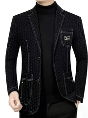 Men'S Fashionable Denim Blazer for Spring And Autumn.