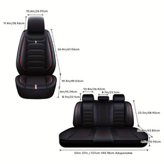 5 Car Seat Covers Faux Leather Seat Covers Full Set For Car Sedan SUV Truck Vans Front & Rear Seat Cushion Protector Wear-resistant, Breathable And Easy To Clean