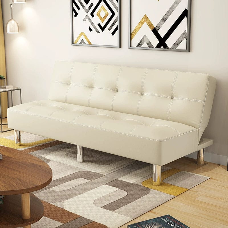 Foldable Leather Sofa Bed Multifunctional Small Apartment Lunch Break Office Simple Sofa Living Room Double Single Sitting and Lying Dual - Use - SHOWLU FASHION STORE