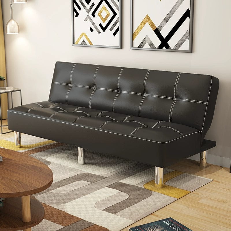 Foldable Leather Sofa Bed Multifunctional Small Apartment Lunch Break Office Simple Sofa Living Room Double Single Sitting and Lying Dual - Use - SHOWLU FASHION STORE