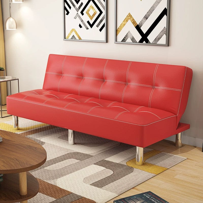Foldable Leather Sofa Bed Multifunctional Small Apartment Lunch Break Office Simple Sofa Living Room Double Single Sitting and Lying Dual - Use - SHOWLU FASHION STORE