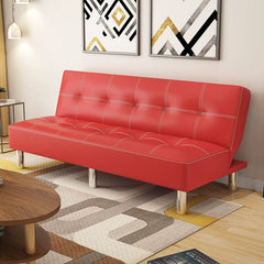 Foldable Leather Sofa Bed Multifunctional Small Apartment Lunch Break Office Simple Sofa Living Room Double Single Sitting and Lying Dual - Use - SHOWLU FASHION STORE