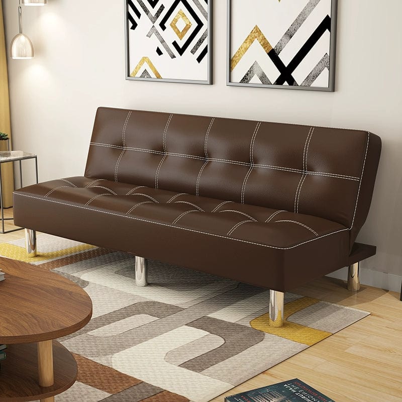 Foldable Leather Sofa Bed Multifunctional Small Apartment Lunch Break Office Simple Sofa Living Room Double Single Sitting and Lying Dual - Use - SHOWLU FASHION STORE