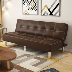 Foldable Leather Sofa Bed Multifunctional Small Apartment Lunch Break Office Simple Sofa Living Room Double Single Sitting and Lying Dual - Use - SHOWLU FASHION STORE