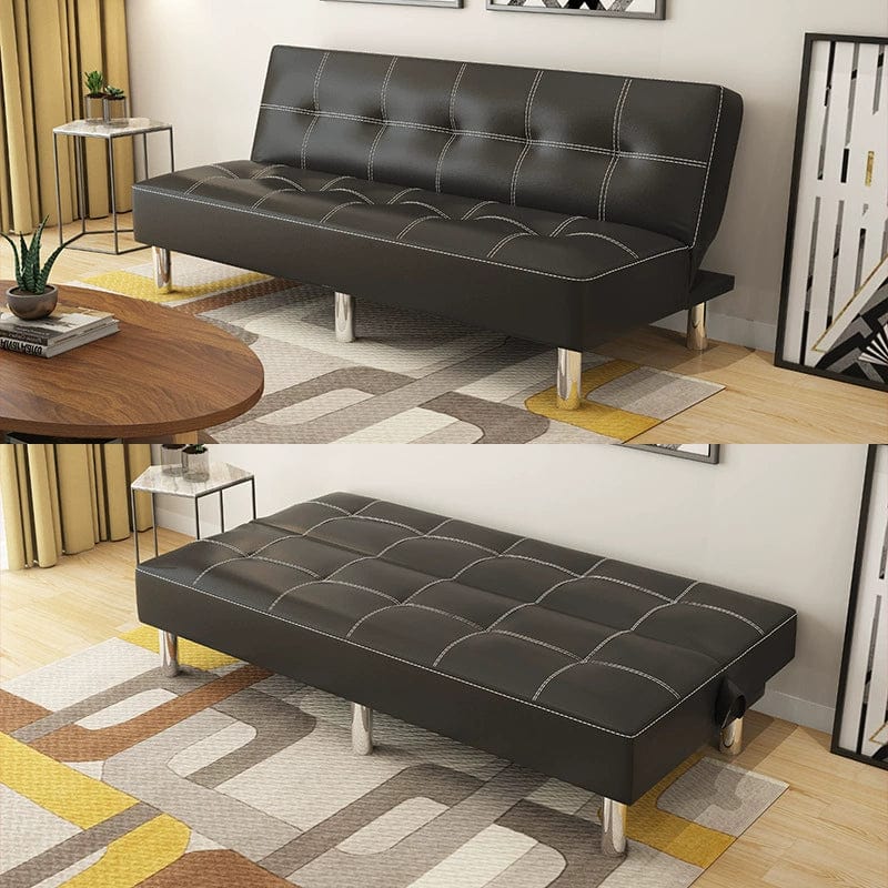 Foldable Leather Sofa Bed Multifunctional Small Apartment Lunch Break Office Simple Sofa Living Room Double Single Sitting and Lying Dual - Use - SHOWLU FASHION STORE
