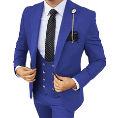Formal Men 3 Piece Wedding Suit Groom Tuxedo Slim Fit Business Suits Champagne Wedding Suit Costume Homme (Blazer+Pants+Vest) - SHOWLU FASHION STORE