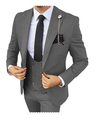 Formal Men 3 Piece Wedding Suit Groom Tuxedo Slim Fit Business Suits Champagne Wedding Suit Costume Homme (Blazer+Pants+Vest) - SHOWLU FASHION STORE