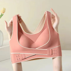 Front Buckle Beautiful Back Seamless Large Size Underwear Women's Thin Bra Without Steel Ring Gathered Sports Adjustment Bra - SHOWLU FASHION STORE