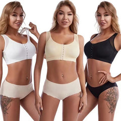 Front Closure Posture Corrector Lift Up Bra Women Push Up Cross Back Underwear Shockproof Sports Support Fitness Vest Bras S - 5XL - SHOWLU FASHION STORE