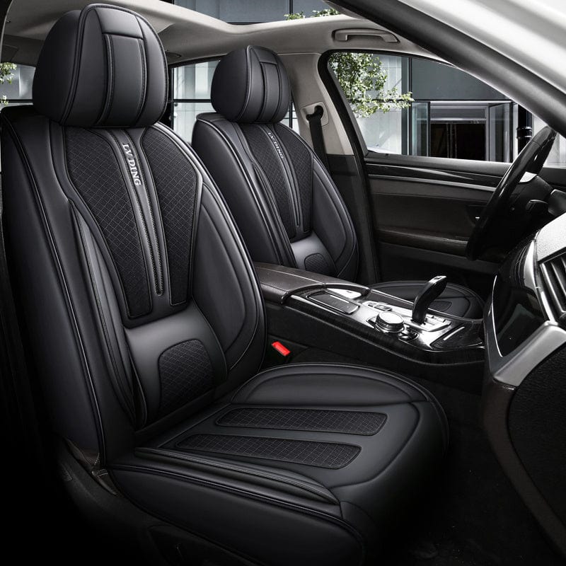 Full Set Car Seat Covers, Sport Style, Universal Fit, Full Coverage, Breathable Mesh, Lumbar Support, Trendy Automotive Seat Protector, All - Season - SHOWLU FASHION STORE