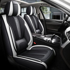 Full Set Car Seat Covers, Sport Style, Universal Fit, Full Coverage, Breathable Mesh, Lumbar Support, Trendy Automotive Seat Protector, All - Season - SHOWLU FASHION STORE