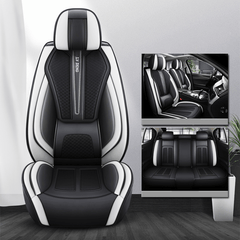 Full Set Car Seat Covers, Sport Style, Universal Fit, Full Coverage, Breathable Mesh, Lumbar Support, Trendy Automotive Seat Protector, All - Season - SHOWLU FASHION STORE
