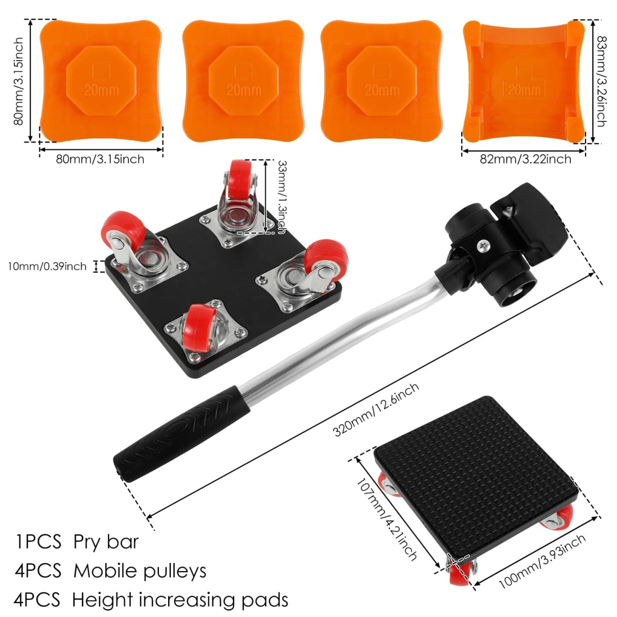 Furniture Lift Mover Tool 880LBS 360° Rotatable Heavy Duty Furniture Mover Labor - Saving Furniture Transport Tool Roller Slider - SHOWLU FASHION STORE