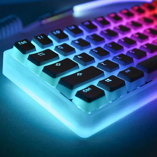 Game Translucent OEM Keycap for Mechanical Keyboards Diy Keycap Pink Double Shot PBT Black Full 104/108 Key Set Pudding Keycaps - SHOWLU FASHION STORE