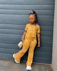 Girls' Clothes Set Children Short Sleeved Fared Pants 2 - Piece Set Baby Casual Wear Printing Kids Girl's Clothes 3 4 5 6 7 8 Year - SHOWLU FASHION STORE