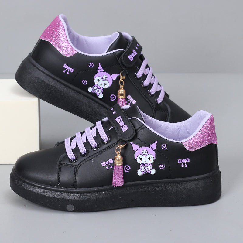 Girls' Shoes 2024 Spring New Arrival Girls Low Ankle Sports Board Shoes Kids Flat Magic Stick Students White Shoes - SHOWLU FASHION STORE