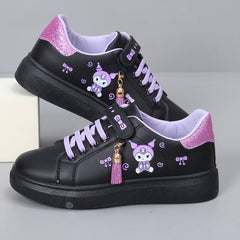 Girls' Shoes 2024 Spring New Arrival Girls Low Ankle Sports Board Shoes Kids Flat Magic Stick Students White Shoes - SHOWLU FASHION STORE
