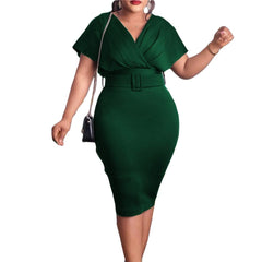 Glamaker Sexy Deep V Neck Bodycon Dress Party Club Hollow - SHOWLU FASHION STORE