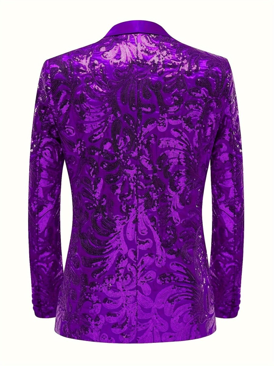 Glittering Mens Sequin Blazer Jacket - Red Shawl Collar for Show - Stopping Evening & Event Wear - Fashion - Forward Party Style, Perfect for Red Carpet Events - SHOWLU FASHION STORE