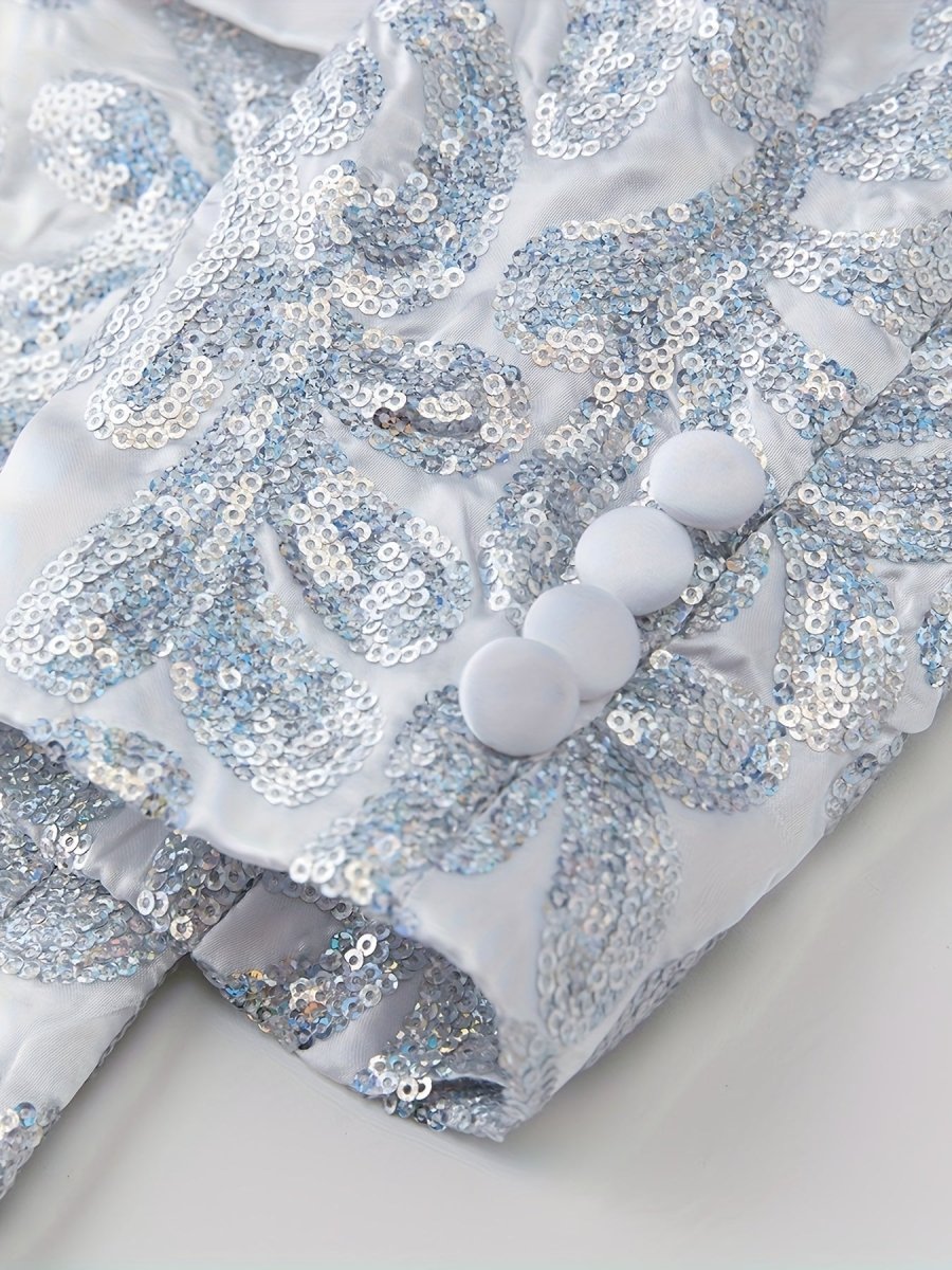 Glittering Mens Sequin Blazer Jacket - Red Shawl Collar for Show - Stopping Evening & Event Wear - Fashion - Forward Party Style, Perfect for Red Carpet Events - SHOWLU FASHION STORE