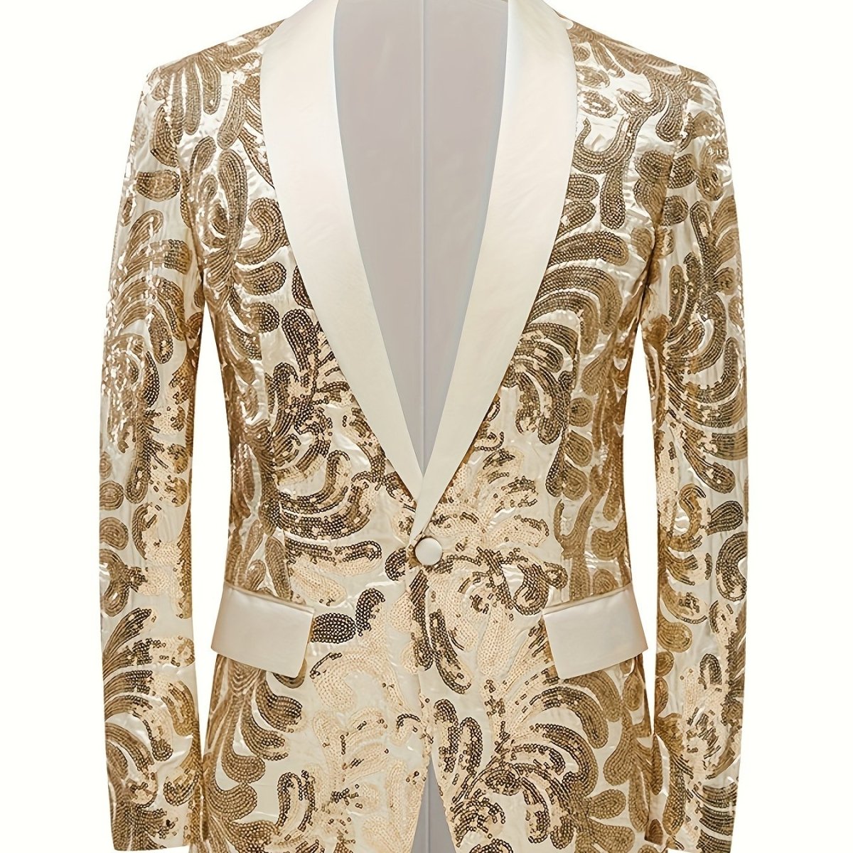 Glittering Mens Sequin Blazer Jacket - Red Shawl Collar for Show - Stopping Evening & Event Wear - Fashion - Forward Party Style, Perfect for Red Carpet Events - SHOWLU FASHION STORE