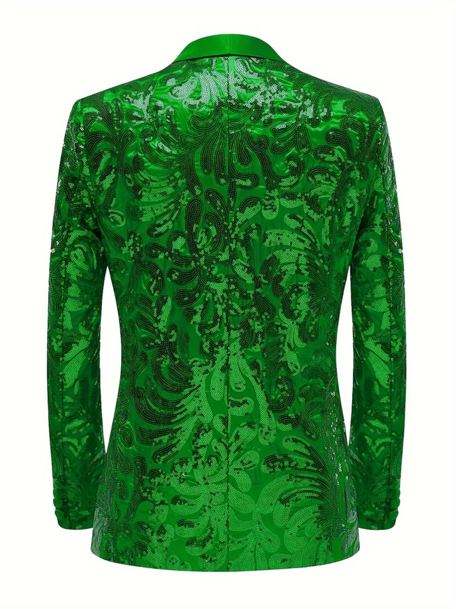 Glittering Mens Sequin Blazer Jacket - Red Shawl Collar for Show - Stopping Evening & Event Wear - Fashion - Forward Party Style, Perfect for Red Carpet Events - SHOWLU FASHION STORE