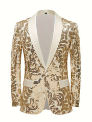 Glittering Mens Sequin Blazer Jacket - Red Shawl Collar for Show - Stopping Evening & Event Wear - Fashion - Forward Party Style, Perfect for Red Carpet Events - SHOWLU FASHION STORE