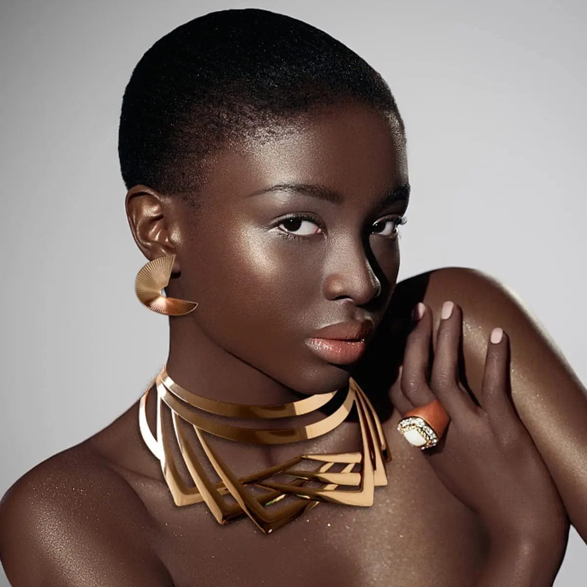 Gothic Alloy Choker Necklaces Simple Statement Short African Necklace Chokers Collar Fashion Costume Jewelry for Women Gift - SHOWLU FASHION STORE