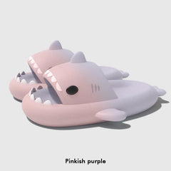 Gradient Color Shark Slippers 4cm Thick Sole Indoor Bathroom Summer Shoes Woman Men Beach Street Slides Cute Cartoon Footwear - SHOWLU FASHION STORE