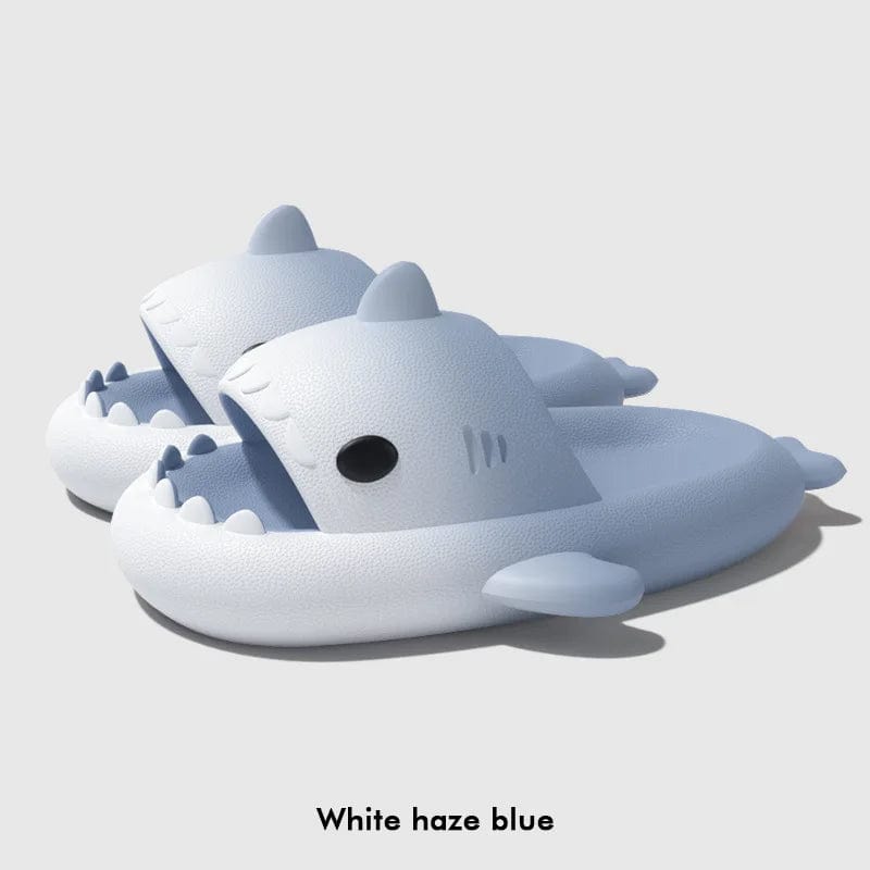 Gradient Color Shark Slippers 4cm Thick Sole Indoor Bathroom Summer Shoes Woman Men Beach Street Slides Cute Cartoon Footwear - SHOWLU FASHION STORE