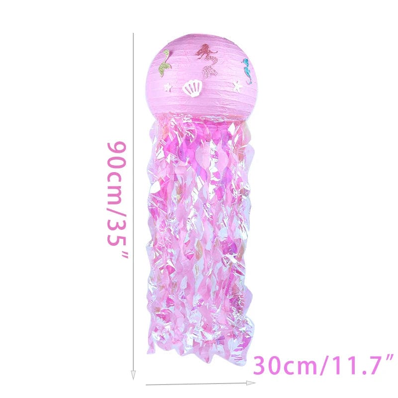 Gradient Jelly Fish Paper Lanterns Hanging Lantern for little Mermaid Theme Under The Sea Ocean Birthday Party wedding Decor - SHOWLU FASHION STORE