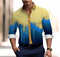 Gradient Men's Clothing Soft and Comfortable Men's Shirt Summer Hawaiian Shirt High Quality Men's Clothing Fashion Button Design - SHOWLU FASHION STORE