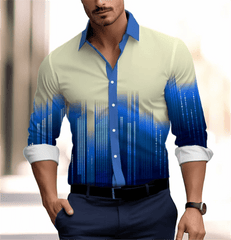 Gradient Men's Clothing Soft and Comfortable Men's Shirt Summer Hawaiian Shirt High Quality Men's Clothing Fashion Button Design - SHOWLU FASHION STORE