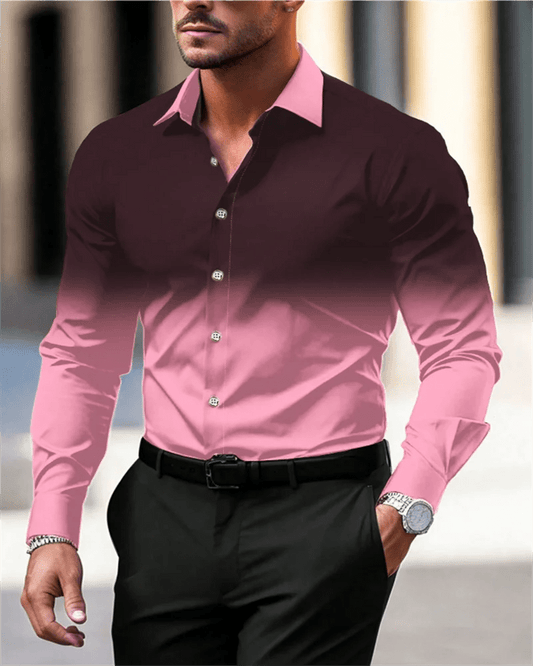 Gradient Men's Clothing Soft and Comfortable Men's Shirt Summer Hawaiian Shirt High Quality Men's Clothing Fashion Button Design - SHOWLU FASHION STORE
