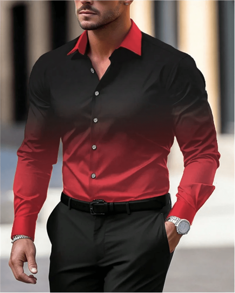 Gradient Men's Clothing Soft and Comfortable Men's Shirt Summer Hawaiian Shirt High Quality Men's Clothing Fashion Button Design - SHOWLU FASHION STORE