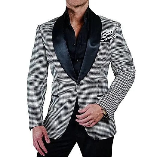 Groomsmen Ivory Pattern Groom Tuxedos Shawl Lapel Men Suits 2 Pieces Wedding Best Man Blazer ( Jacket+Pants+Tie ) C588 - SHOWLU FASHION STORE