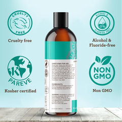 GuruNanda Coconut & Peppermint Oil Pulling (8 Fl.Oz) with Tongue Scraper - Alcohol Free Mouthwash for Fresh Breath, White Teeth & Healthy Teeth & Gums - SHOWLU FASHION STORE