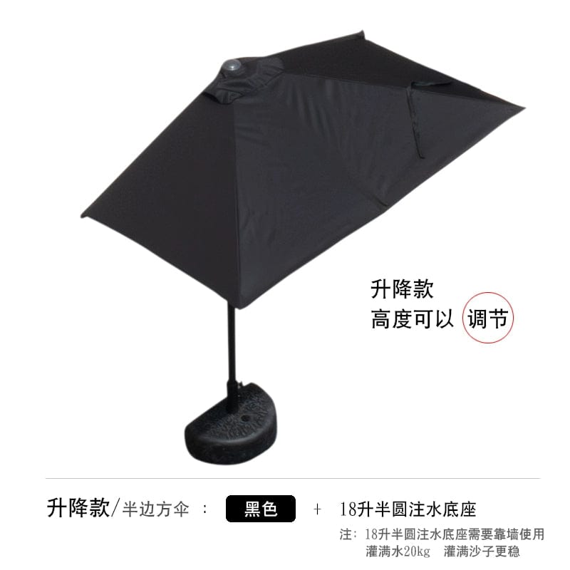Half Umbrella Outdoor against the Wall Hand - Waving Umbrella Side - Column Umbrella Balcony Green Plant Sunshade Coffee Shop Outdoor Sun Umbrella Flower Garden - SHOWLU FASHION STORE