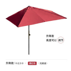 Half Umbrella Outdoor against the Wall Hand - Waving Umbrella Side - Column Umbrella Balcony Green Plant Sunshade Coffee Shop Outdoor Sun Umbrella Flower Garden - SHOWLU FASHION STORE